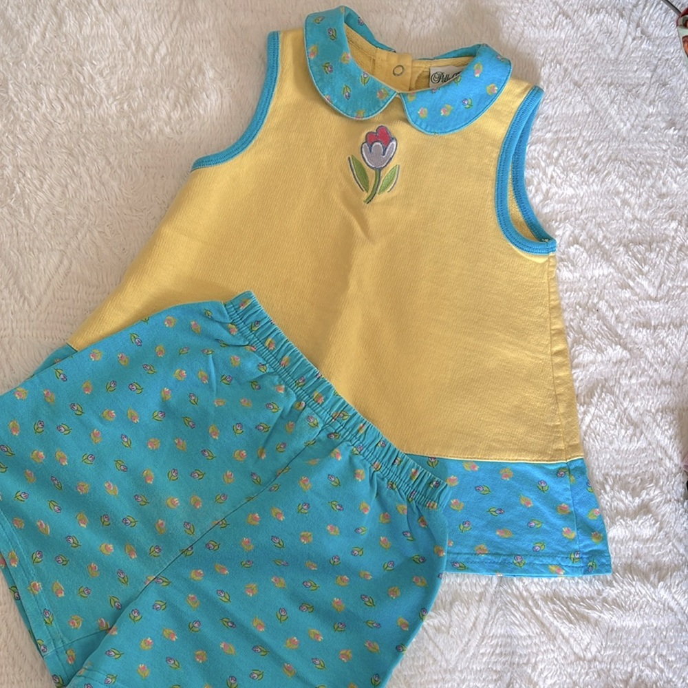 Vintage Polly Flinders Floral Short Outfit